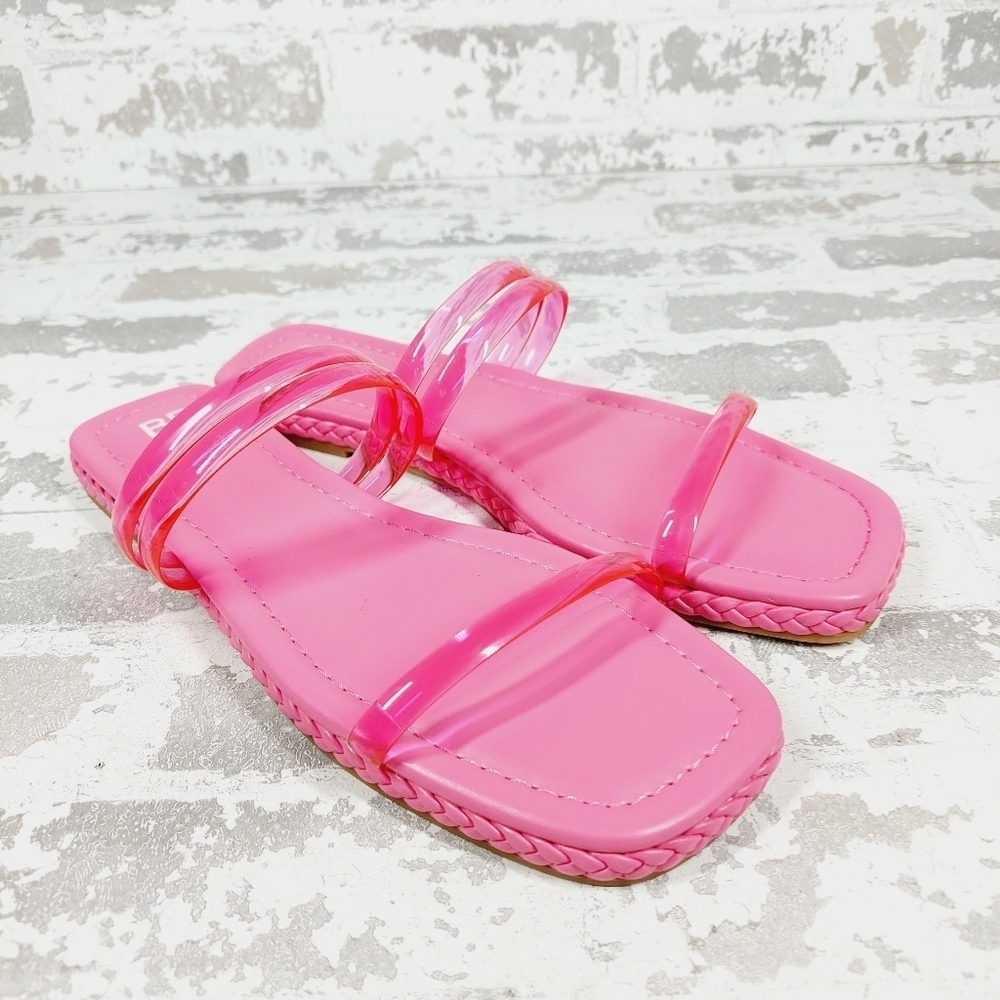 NEW BP. Viola Clear Pink Casual Slide Summer Flat Beach Sandals W495 - Picture 4 of 11